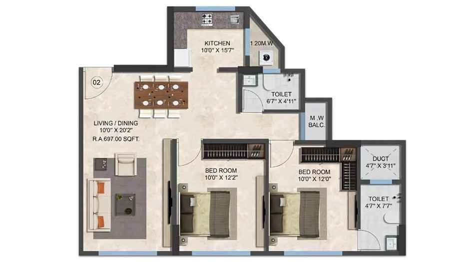 Ranbir-One-Life-Unit-Plan-Flat-2